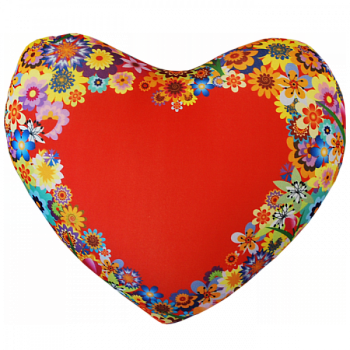 Ап11сер16—Подушка Игрушка Сердце цветы