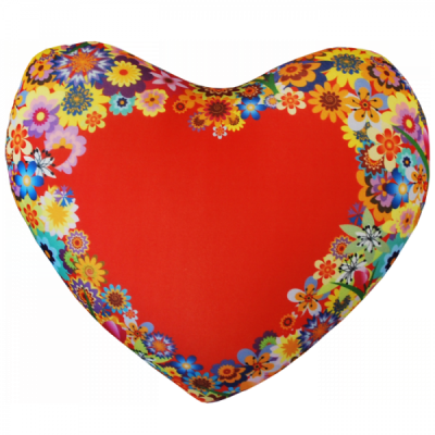 Подушка Игрушка Сердце цветы МИ1116